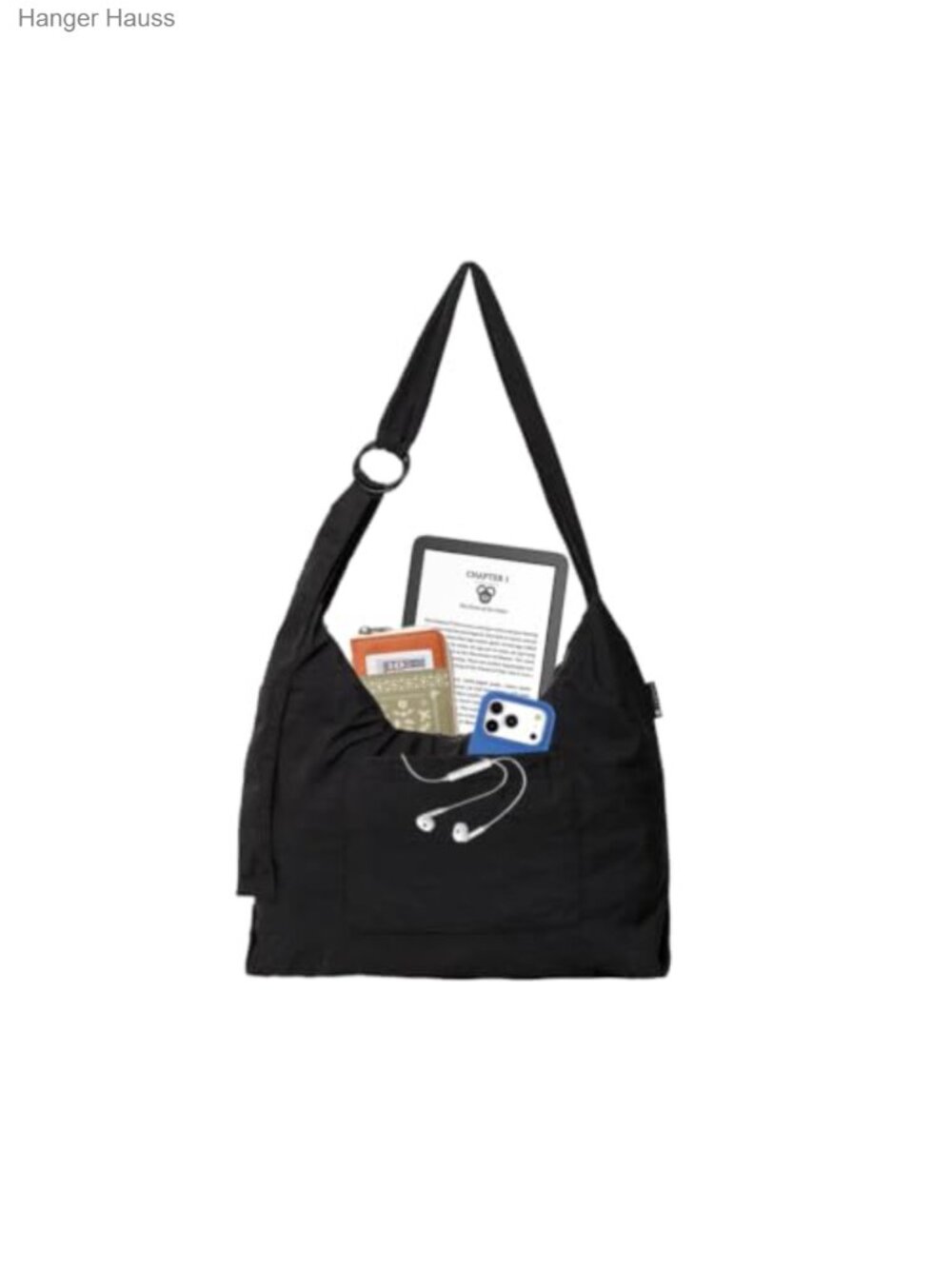 Crinkle Nylon Crescent Sling Shoulder Bag Foldable Crossbody Purse